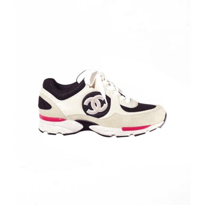 CHANEL SNEAKERS CALFSKIN, MESH & SUEDE CALFSKINIVORY, BLACK & BEIGE G39066 Y55828 K4292